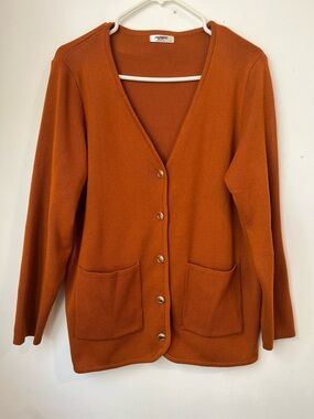 Zeagoo Orange Rust Button-Front Cardigan